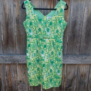 Vintage Lilly Pulitzer Frog Print Shift Dress 10